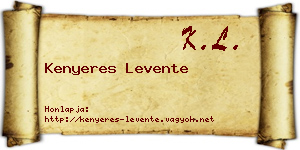 Kenyeres Levente névjegykártya