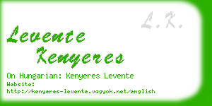 levente kenyeres business card